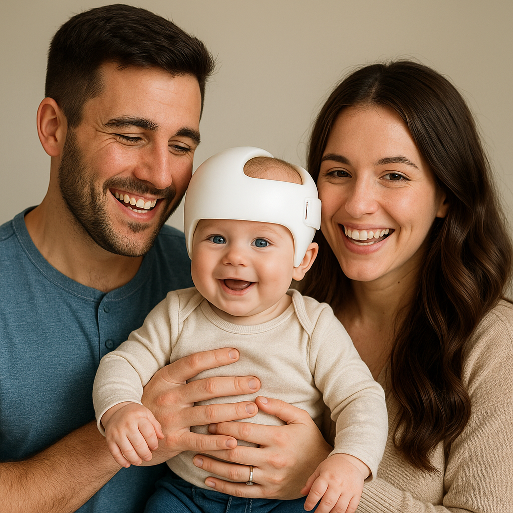 A family happy with Cranial Remoling Orthosis